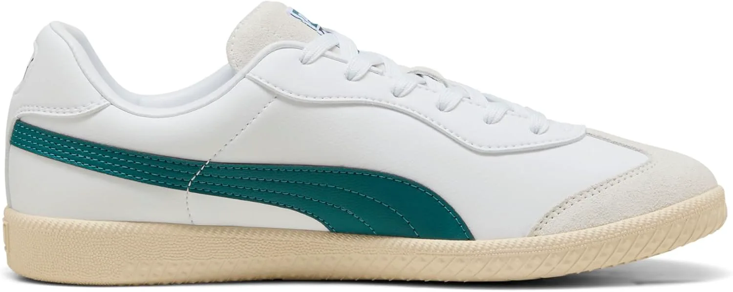 Мужские футбольные тренировочные кроссовки Puma King 21 для игры в помещении, белый/изумрудный/красный — фото 4