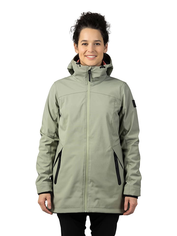 

Куртка софтшелл Акаме светло-оливкового цвета Hannah