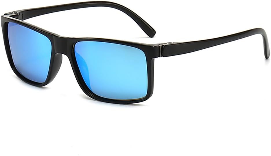 

Поляризованные солнцезащитные очки классического прямоугольного типа для мужчин, для вождения, отдыха на природе, спортивные очки, синие линзы TAC UV400 KTUCN, Black Blue