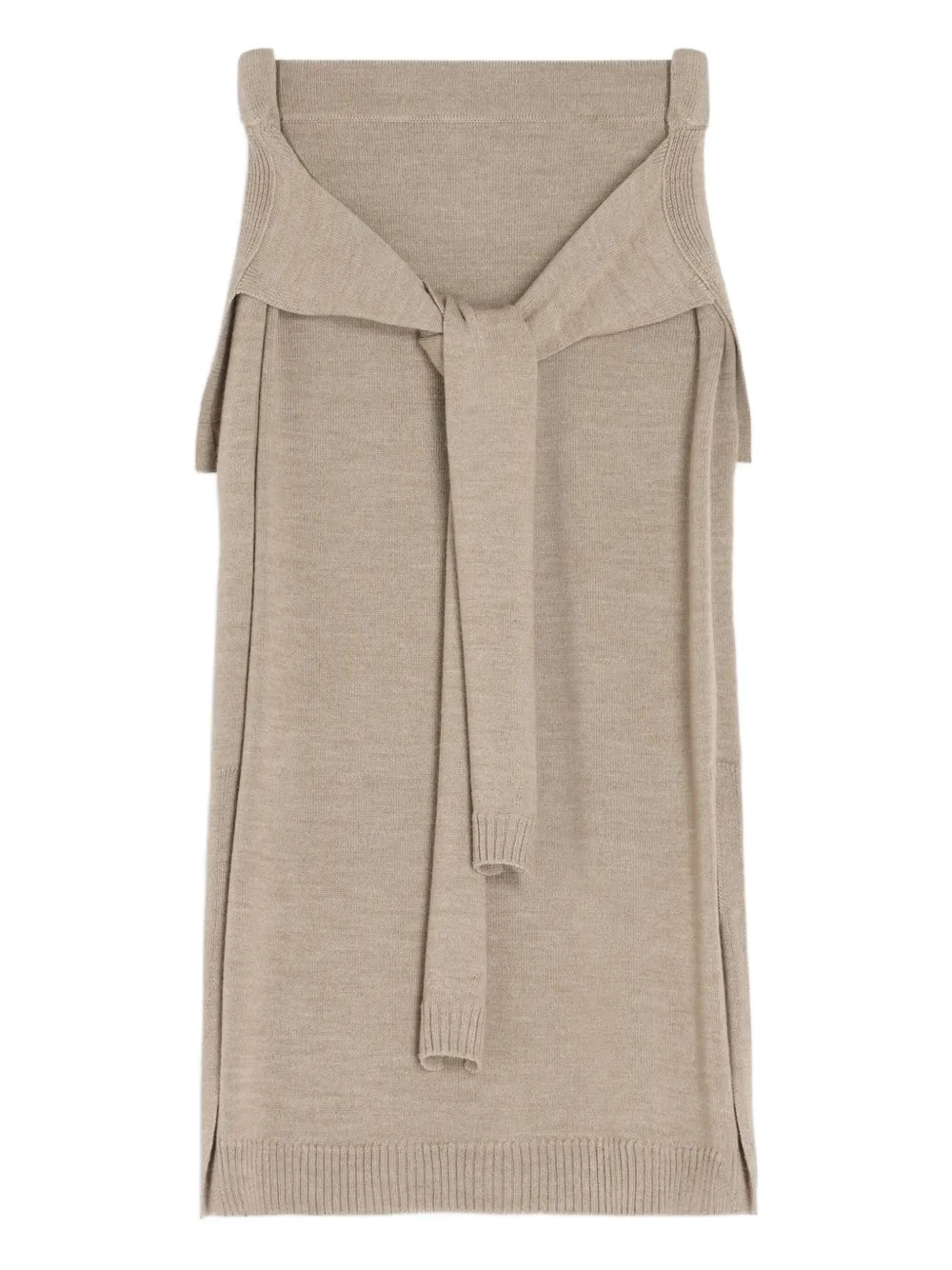 

Трикотажная юбка миди с эффектом тромплей LEMAIRE, нейтральный