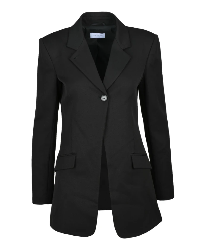 

Длинный жакет с застежкой на пуговицы. Patrizia Pepe, черный