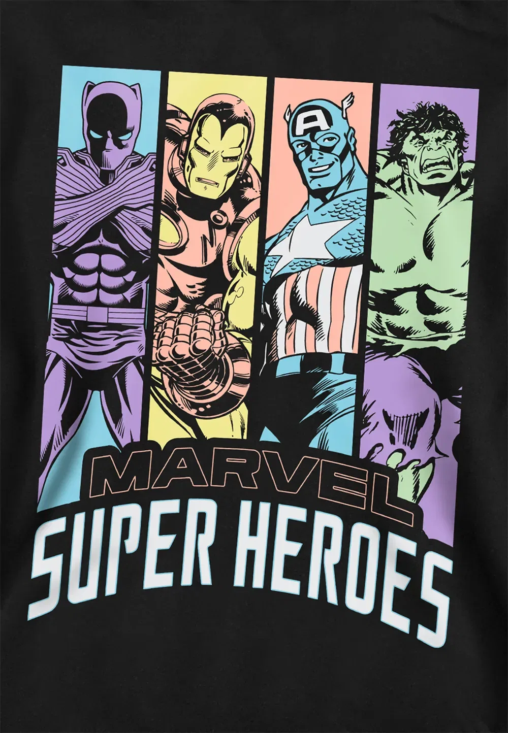 Детская худи Marvel Classic Super Heroes, черная, черный — фото 2