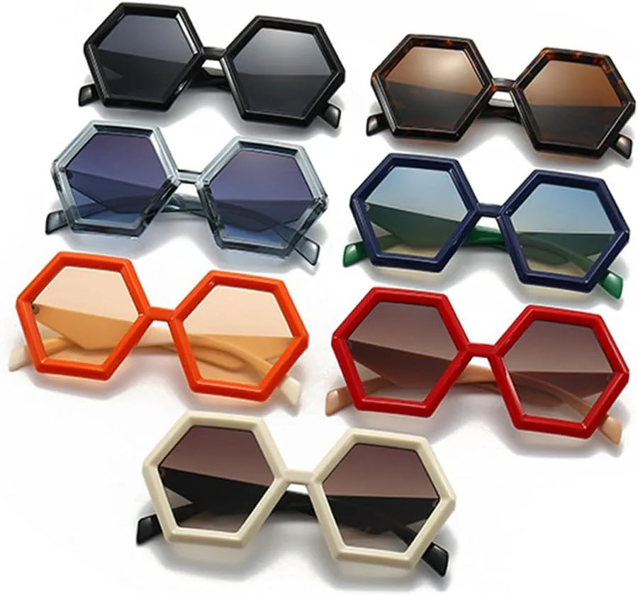 

Ретро-солнцезащитные очки Polygon для женщин, градиентные, с защитой от УФ-излучения UV400, модные двухцветные солнцезащитные очки для мужчин HVTVTLA, Black Gray