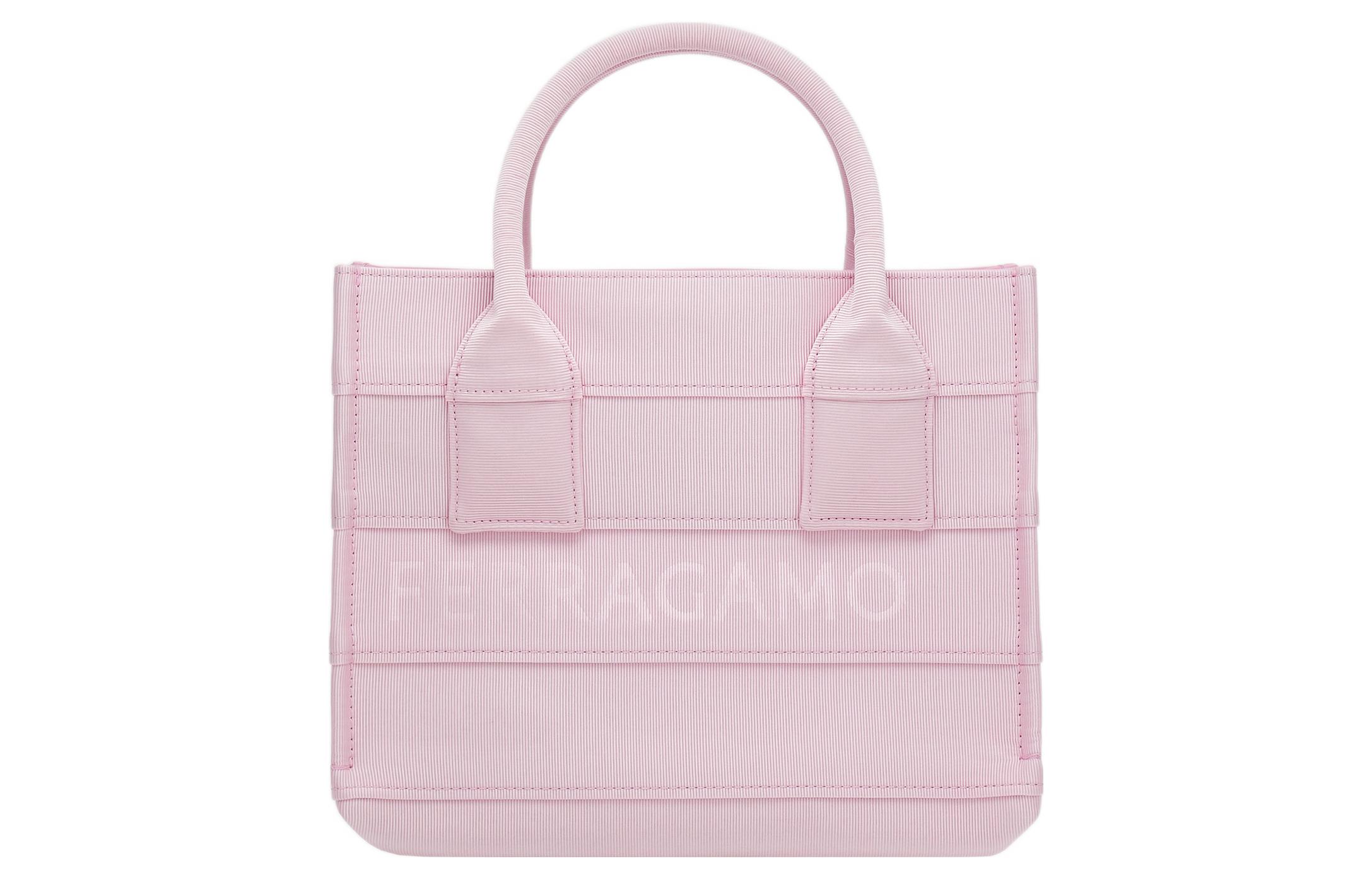 

Сумка-шоппер FERRAGAMO из ткани, сумка-труба женская, светло-розовая, красная