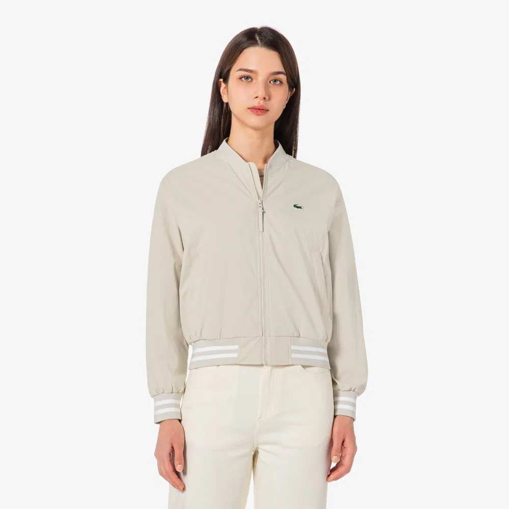Куртка-бомбер Lacoste Теннисная Весенняя, Бежевый — фото 4