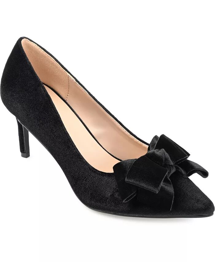 Женские туфли-лодочки Crystol Velvet Journee Collection, черный