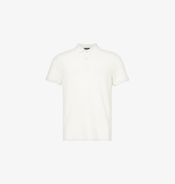 

Рубашка-Поло из хлопка с короткими рукавами и классическим кроем Dunhill, белый