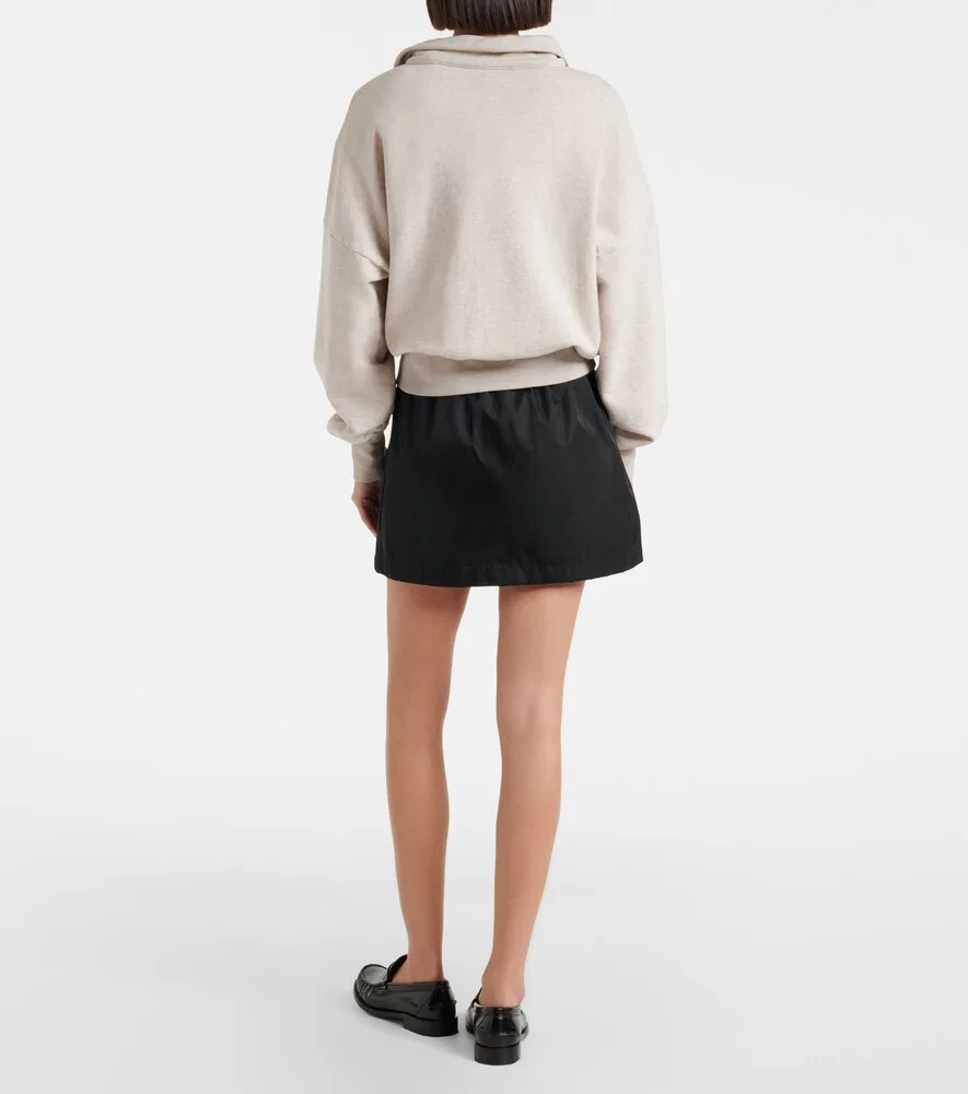 Мини-юбка из нейлона с поясом Re-Nylon Prada, черный — фото 3