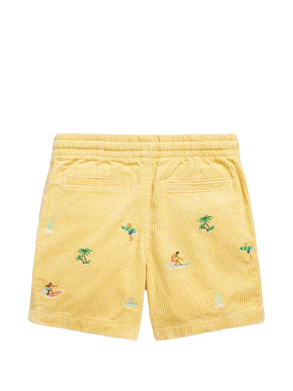 Вельветовые шорты Prepster с вышитыми деталями Polo Ralph Lauren Kids, желтый — фото 2