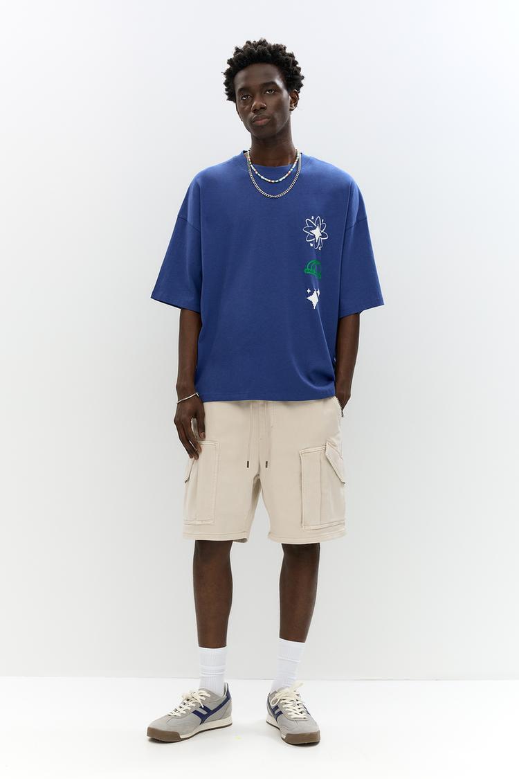 

Комфортные шорты-бермуды карго Pull And Bear, серый