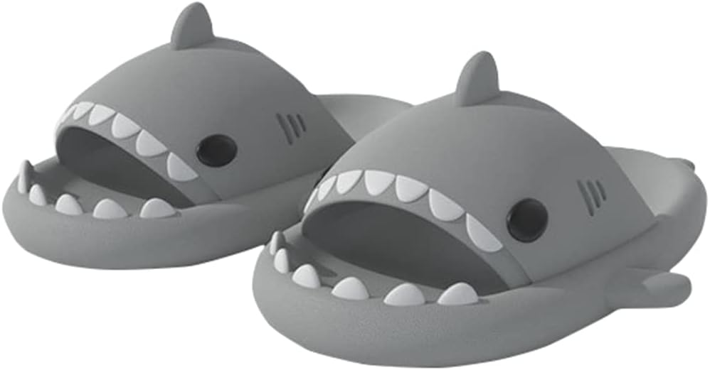 

Унисекс шлепанцы Cydmoty EVA с открытым носком в виде акулы, милые шлепанцы для женщин и мужчин, летние с легкой подошвой, повседневные пляжные сандалии, серый