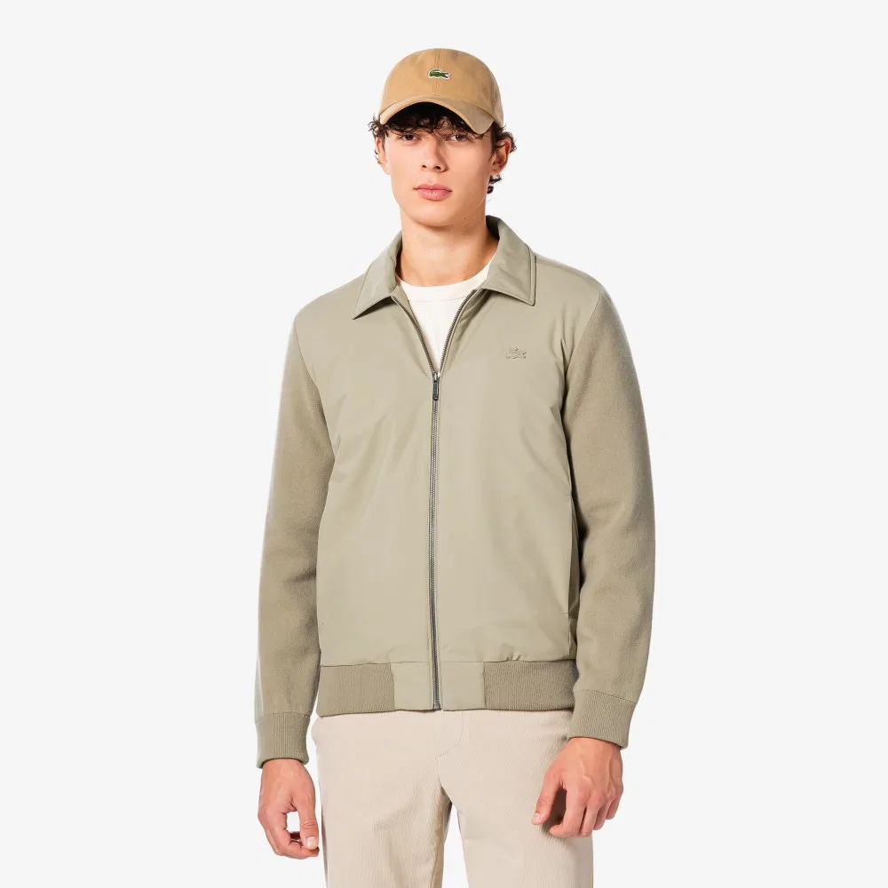 Мужская лёгкая гибридная куртка бежевая от Lacoste