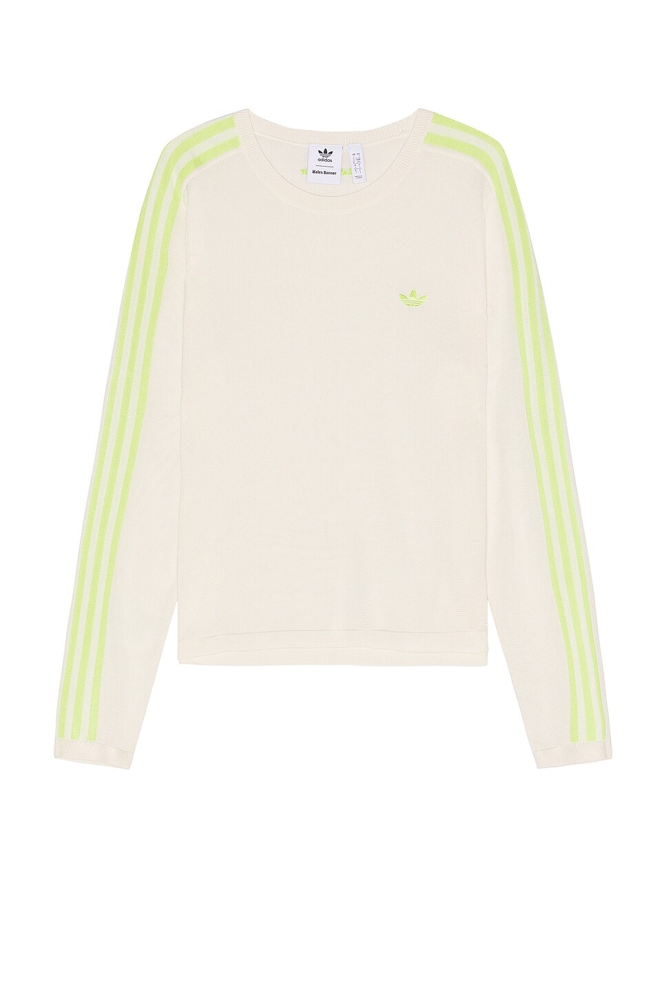 

Вязаная футболка с длинными рукавами Adidas By Wales Bonner, цвет Chalk White & Semi Frozen Yellow