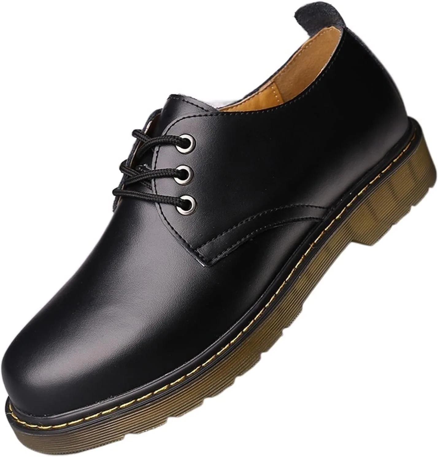 Туфли Men's Shoes, Men's Casual Shoes, Men's Autumn Shoes, Comfortable and Breathable, Non-Slip Large Leather Shoes, Men's Casual Shoes for Spring and Summer with Flat Mouth Generic, Black