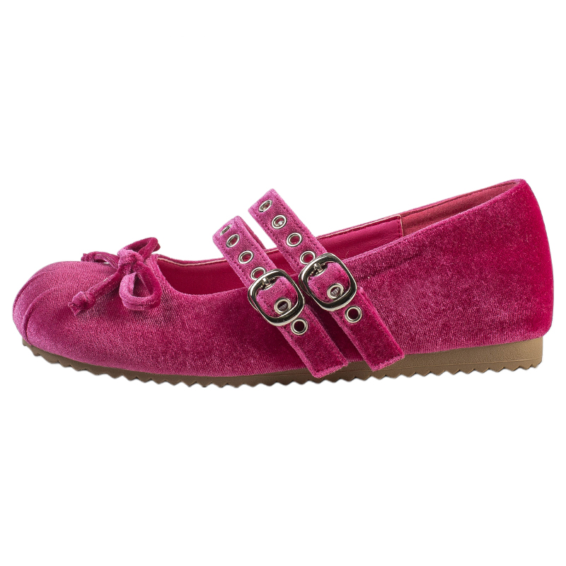 Туфли Мэри Джейн женские Wonderful couple, Velour Red
