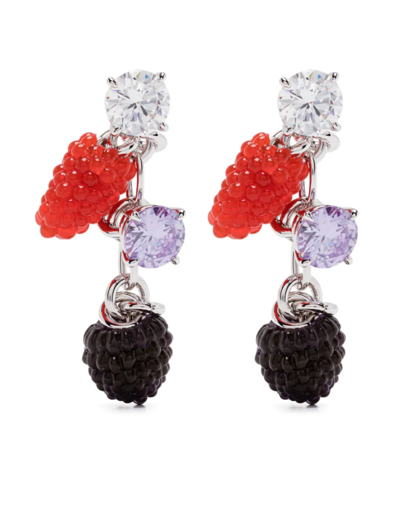 

YVMIN серьги Berries с камнями, серебристый