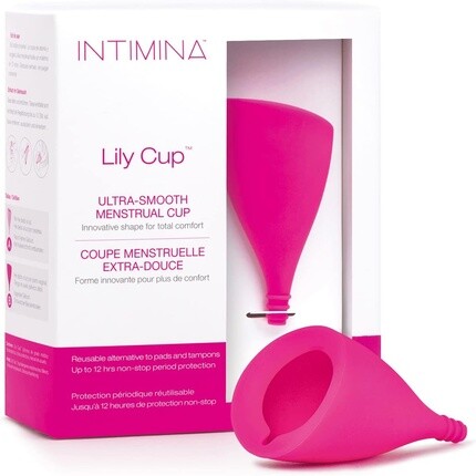 Тонкая менструальная чаша Lily Cup размера B с возможностью использования до 8 часов Intimina
