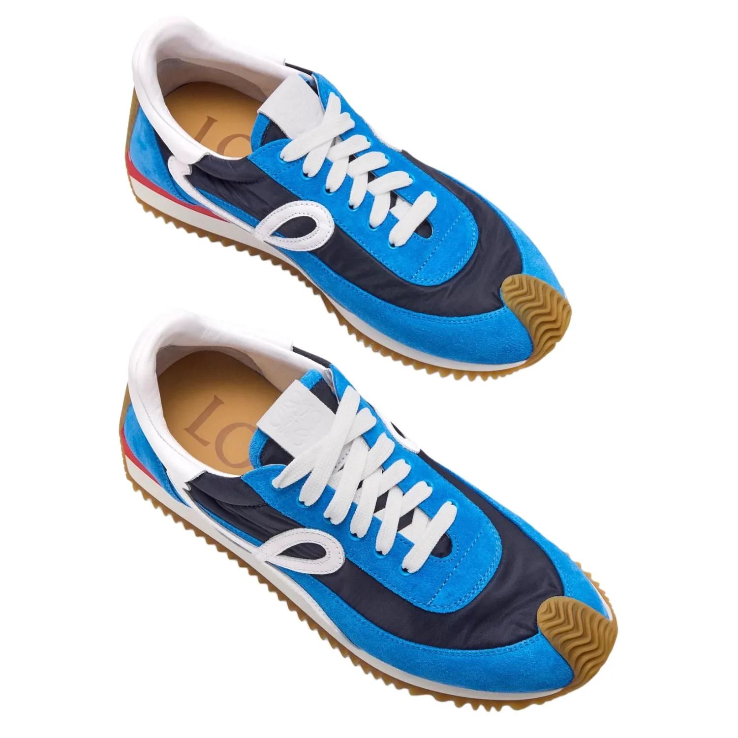 LOEWE Кроссовки Flow Runner 2.0 Anagram Suede Low Top Casual мужские Marine Blue — фото 4