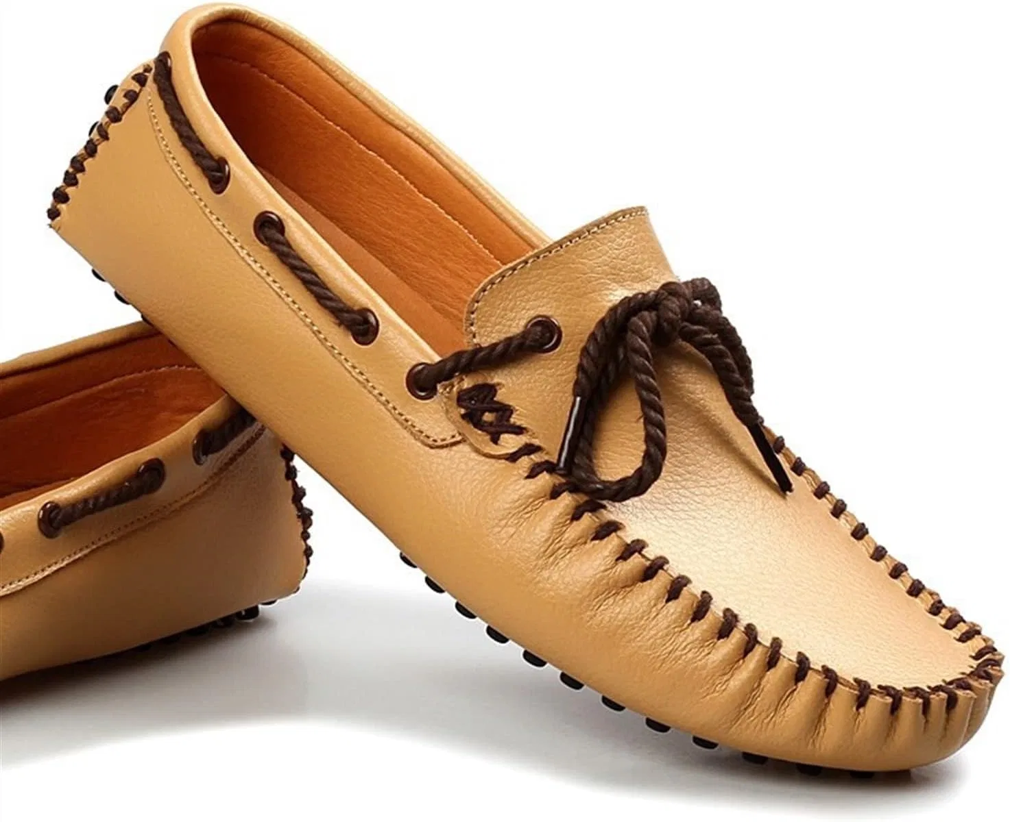 Лоферы из натуральной кожи, Men's, Желтый — фото 2