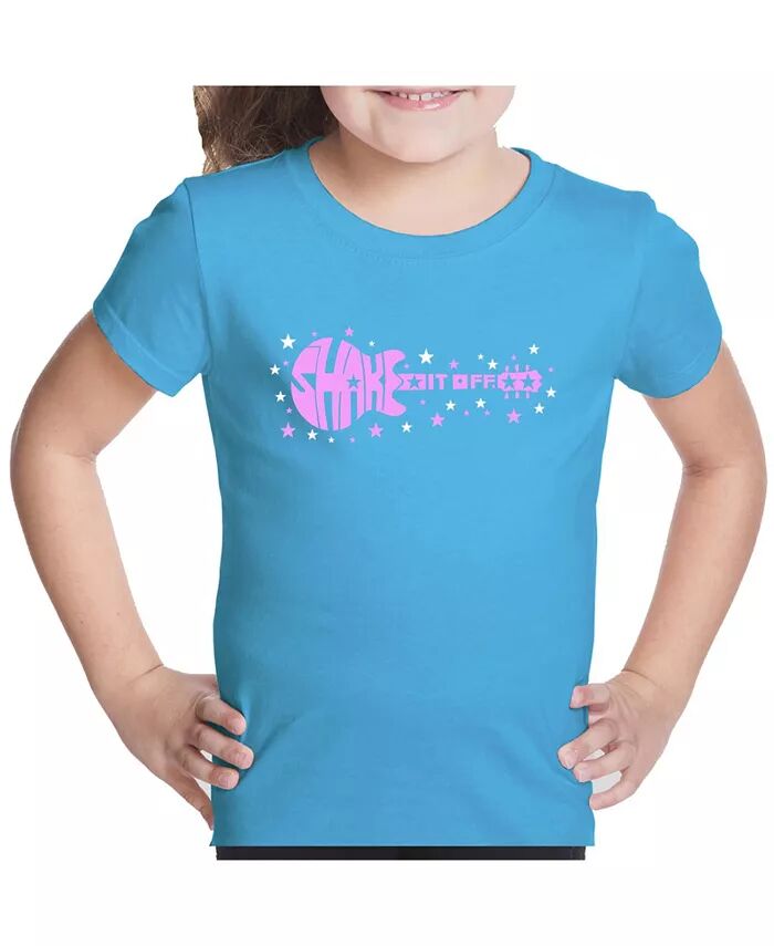 

Shake it Off - Футболка для девочек с надписью «Детский текст» LA Pop Art, синий