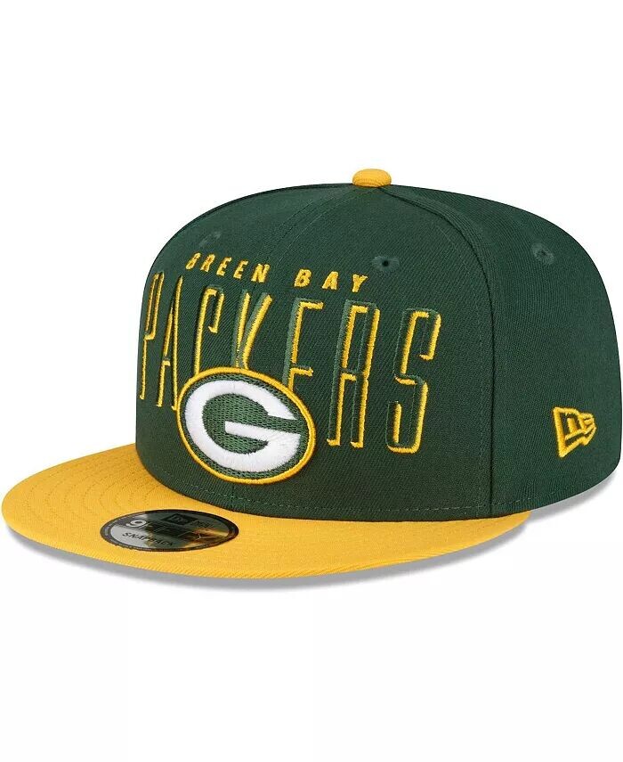 

Мужская зелено-золотая кепка Green Bay Packers Headline 9FIFTY Snapback New Era, зеленый