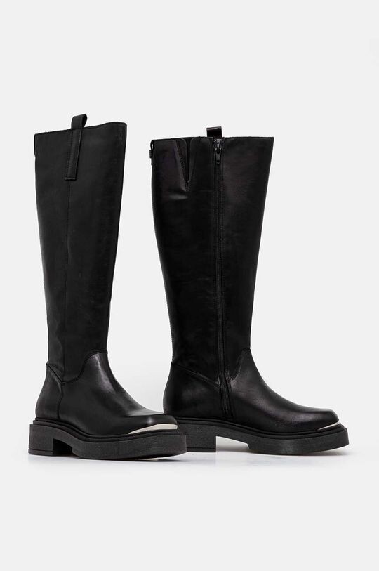 Женские сапоги Steve Madden из натуральной кожи, черный — фото 4
