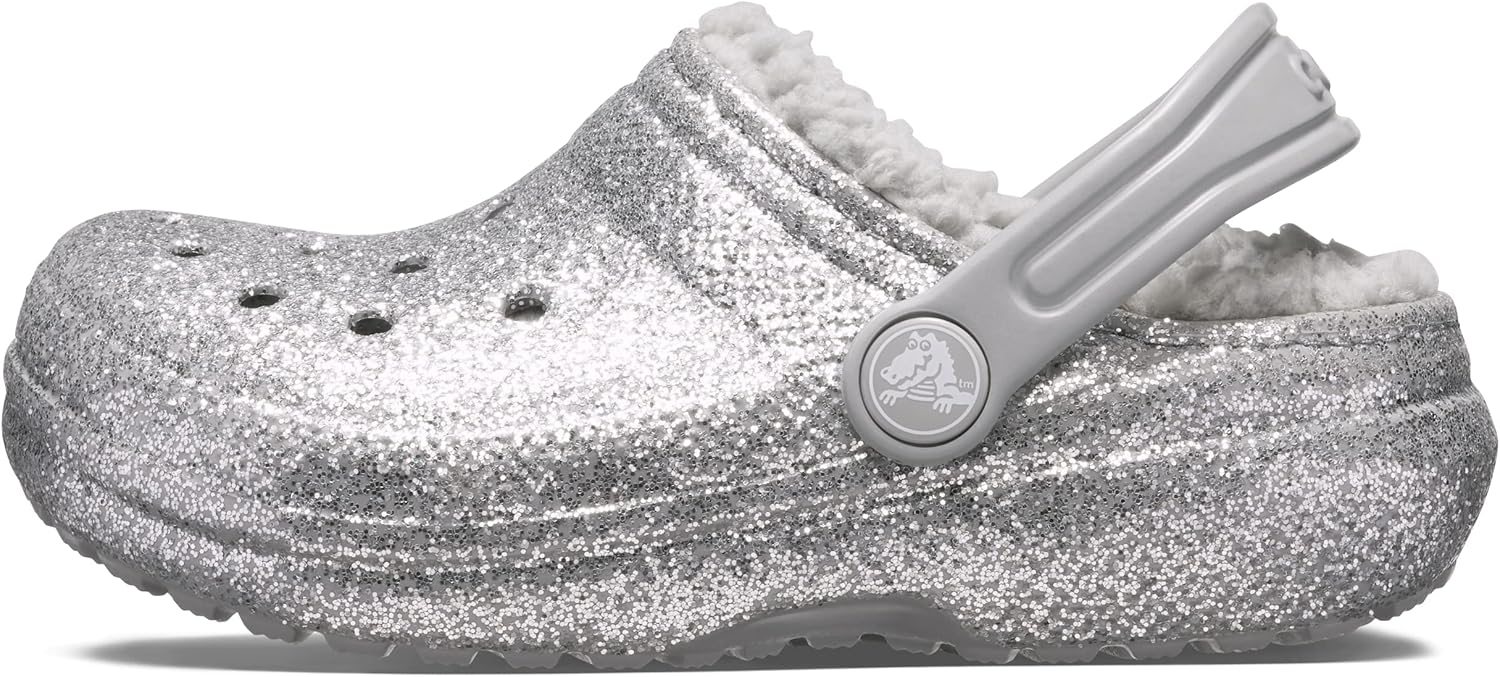 

Детские классические сабо Crocs унисекс с подкладкой, серебро