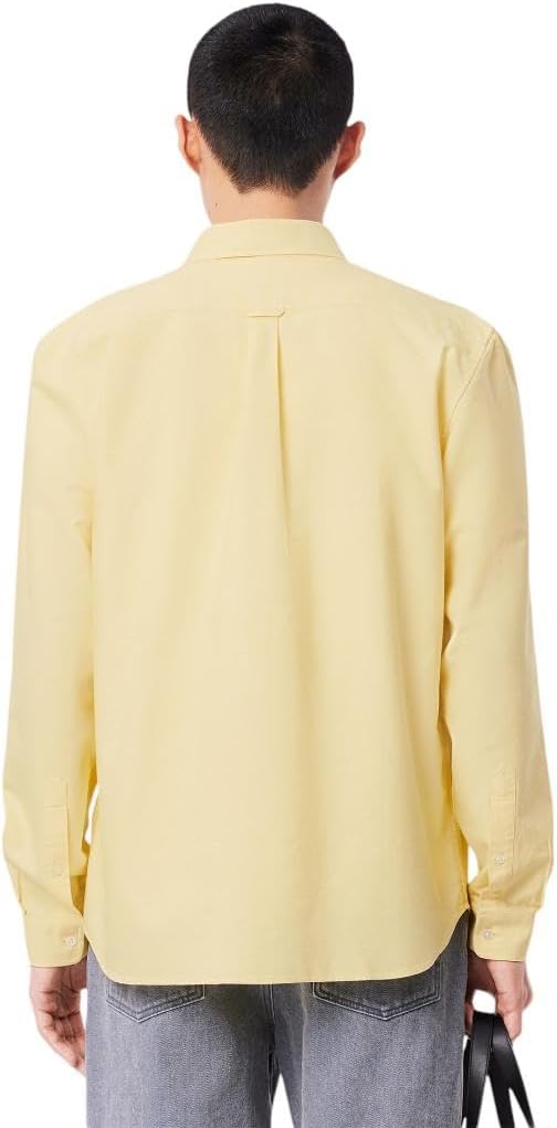 Lacoste мужская рубашка с длинным рукавом Regular Fit из основной коллекции, Yellow/White — фото 3