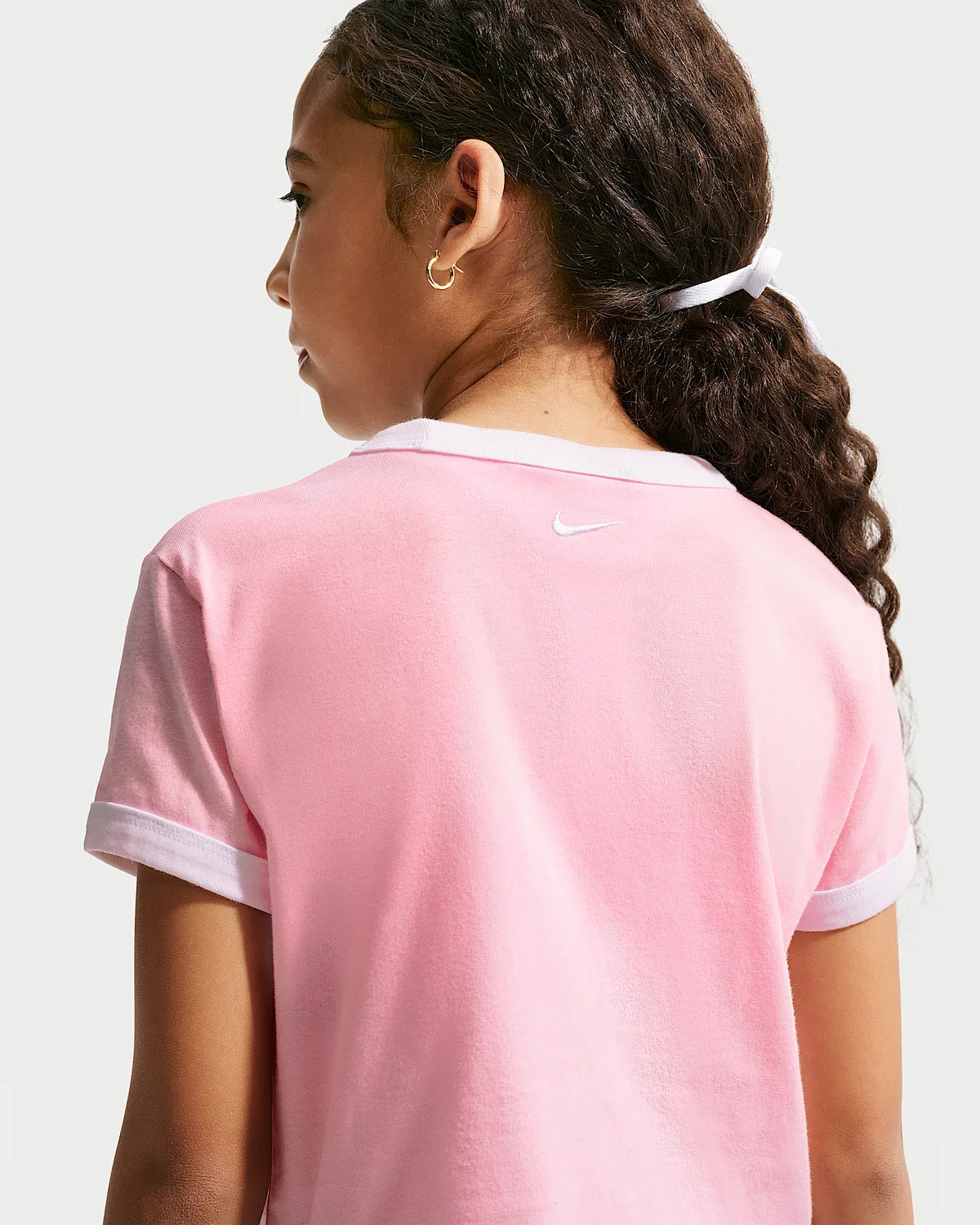 Детская укороченная футболка Nike Sportswear, Medium Soft Pink/White — фото 2