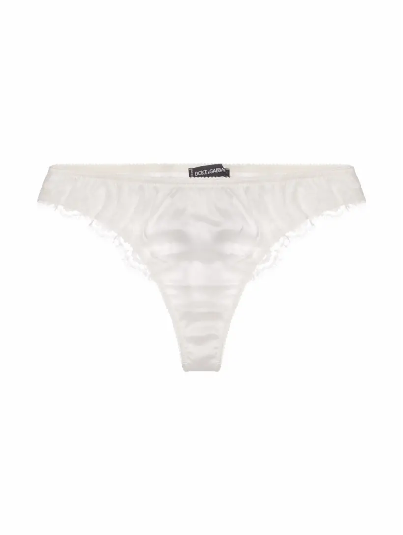 

Атласные трусы с кружевом Dolce&Gabbana, белый
