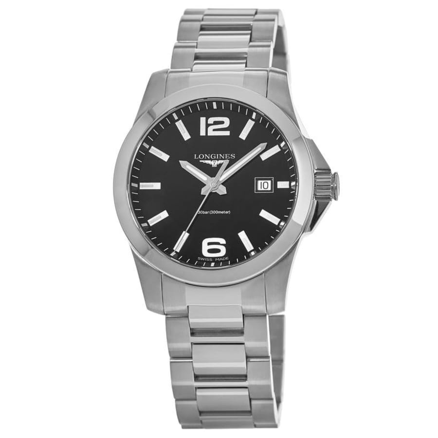 

Мужские часы Longines Conquest Quartz с черным циферблатом L3.759.4.58.6