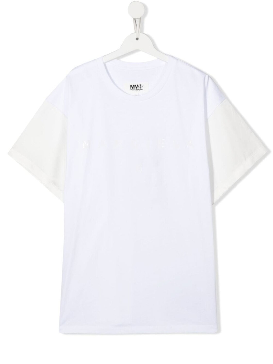 

MM6 Maison Margiela Kids футболка в двух тонах, белый