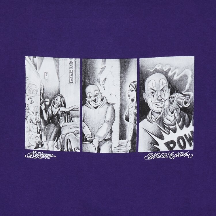 Футболка Supreme Mister Cartoon Pow Tee, фиолетовый — фото 2