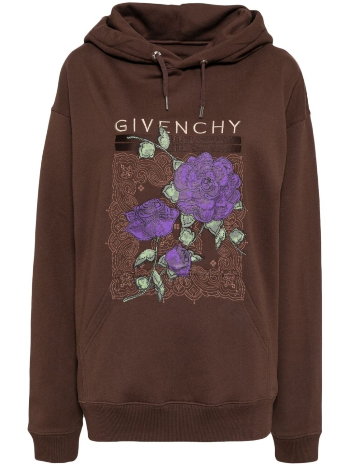 

Вышитая толстовка с капюшоном Givenchy, коричневый