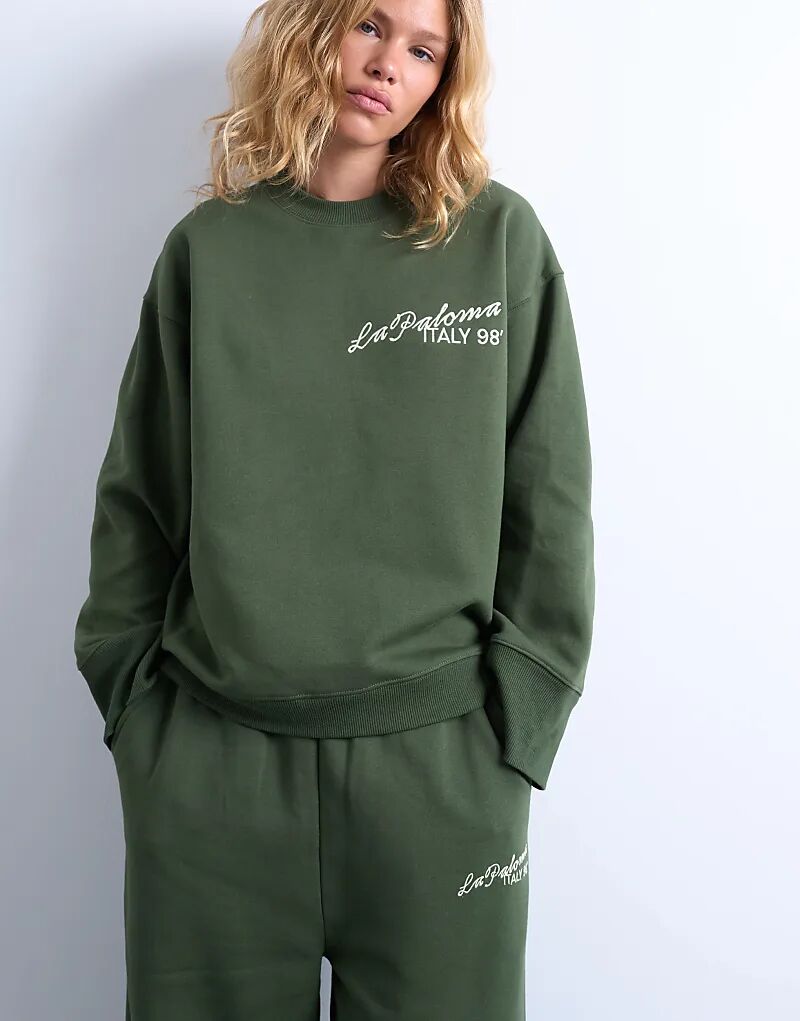 

Topshop la paloma вышитая свитшот co-ord в зеленом цвете