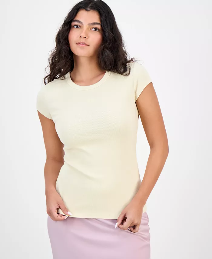 

Женская футболка с открытой спиной и коротким рукавом BOSS Orange, коричневый/бежевый