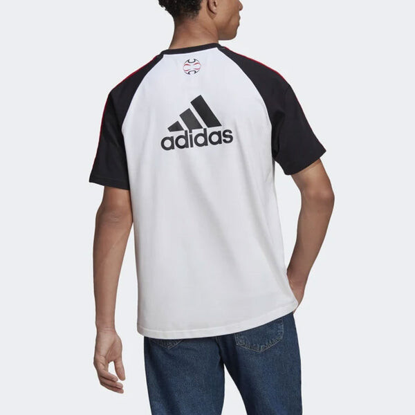 Футболка adidas Manchester United Soccer/Football Mufc Tg Tee Casual Sports Round Neck Colorblock Short Sleeve White, мультиколор — фото 4