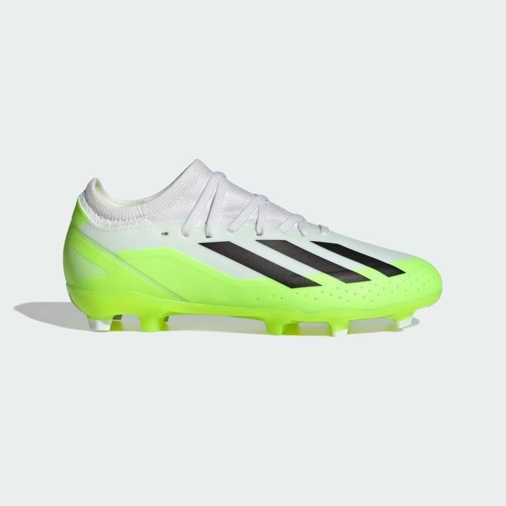 Детские кроссовки Adidas X Crazyfast.3 для твердого грунта (унисекс), белый/черный/желтый/ярко-желтый — фото 2