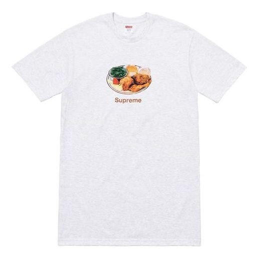 

Футболка ss18 chicken dinner tee white printing short sleeve Supreme, белый