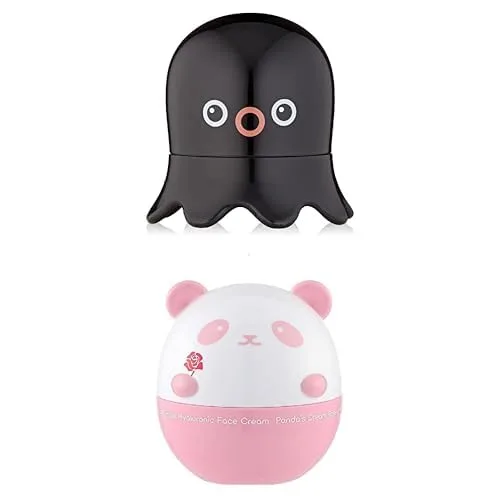 Скраб для лица TONYMOLY Tako Pore Black Head Scrub Stick, крем для лица Panda's Dream Rose Hyaluronic Face Cream, увлажняющий крем для всех типов кожи, успокаивающий, 140 мл., Black