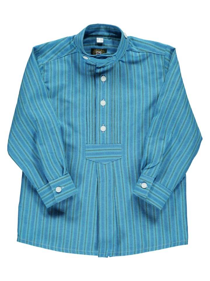 

Детская традиционная рубашка Stere светло-голубого/синего цвета OS-Trachten