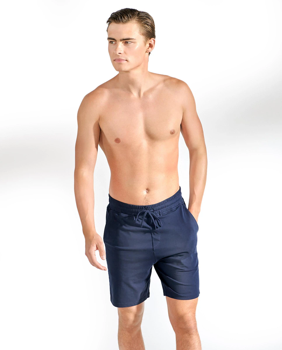 

Мужские короткие пижамные штаны с эластичным поясом Bread & Boxers, темно-синий