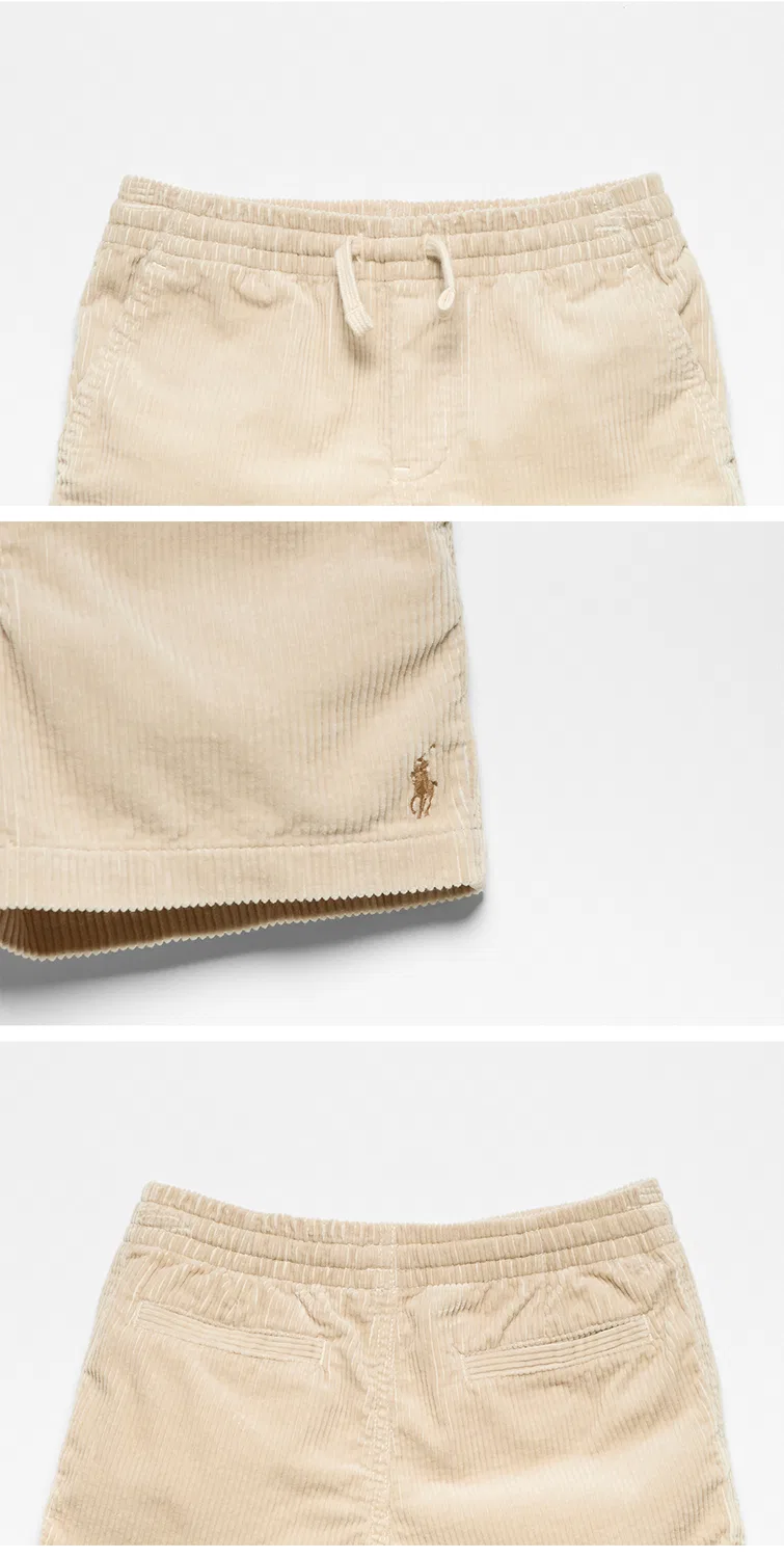 Детские хлопковые вельветовые шорты Polo Ralph Lauren Prepster, бежевые — фото 4
