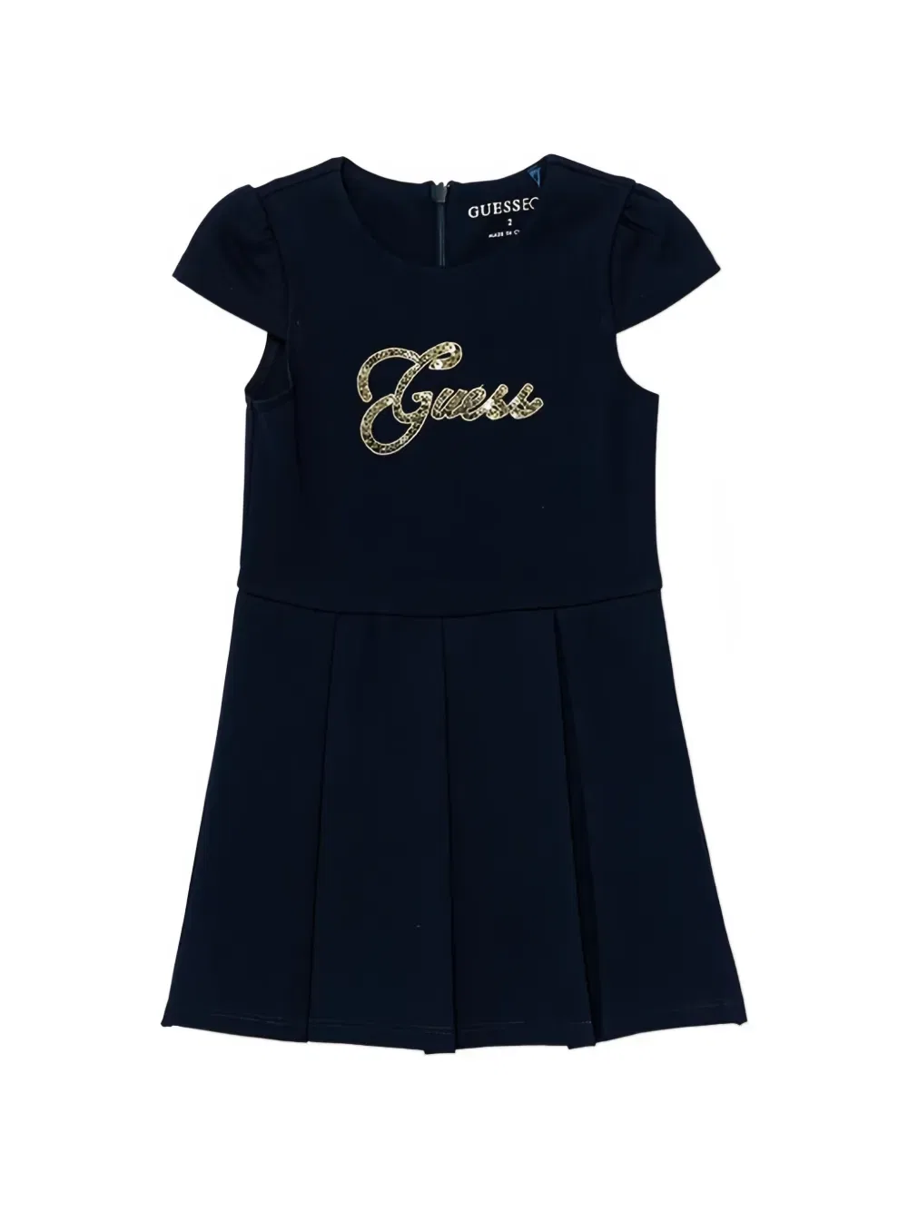 Платье с плиссировкой и пайетками Guess Kids, синий