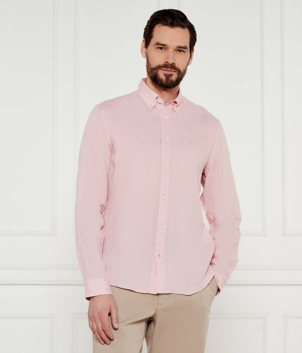 

Льняная рубашка h-liam-bd-e-c1-243 Regular fit Boss, коричневый