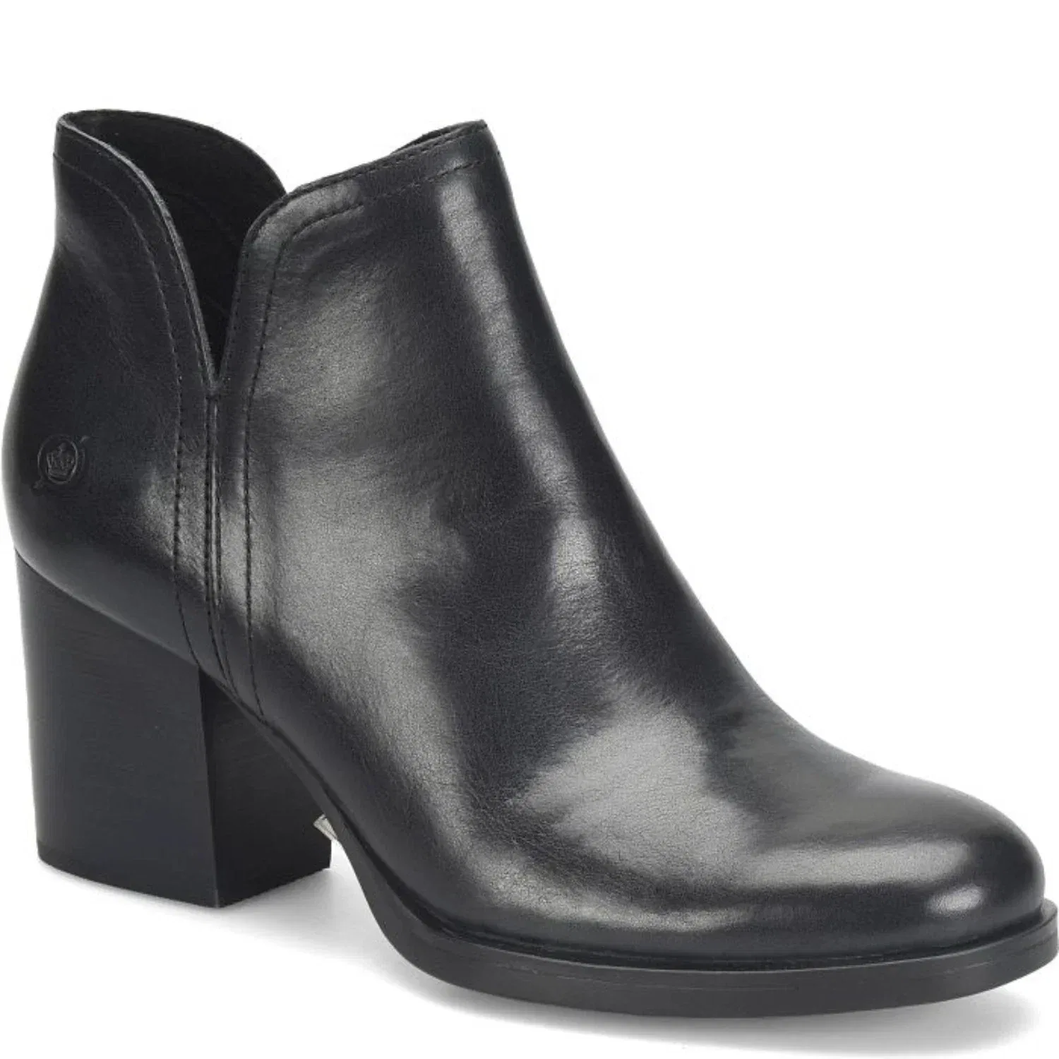 Børn Мужские ботинки Born Olivia BR0051503 из черной кожи на блочном каблуке, модель HAWK3167