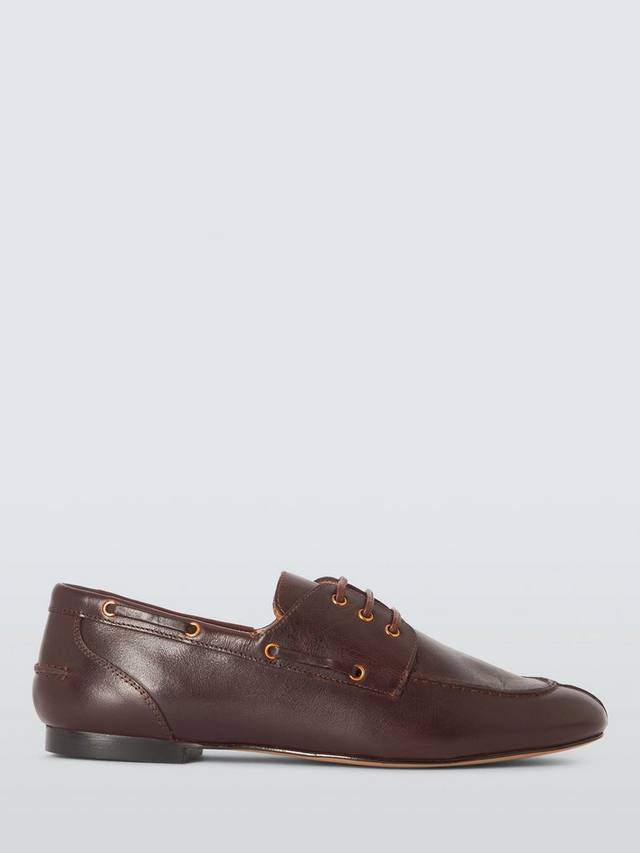 Греческие кожаные мягкие лодочные мокасины John Lewis, Chocolate