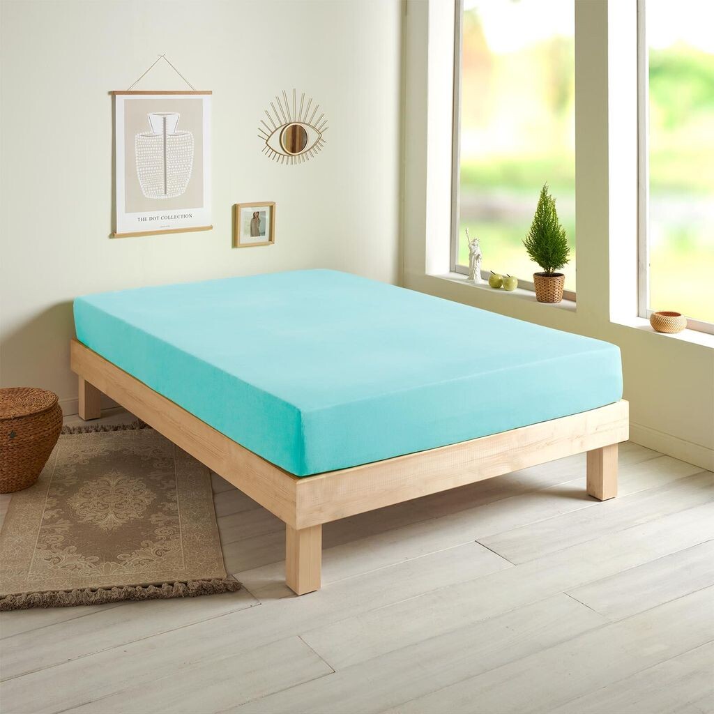 

Простыня Dream Sleep Basic одиночная из джерси 180x200 - 200x200 см светло-голубая Traumschlaf