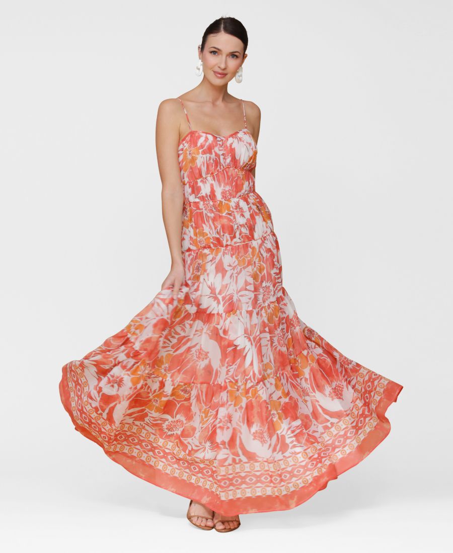 

Женское длинное платье без рукавов с вырезом сердечко Avec Les Filles, Poppy Lilly Neutral