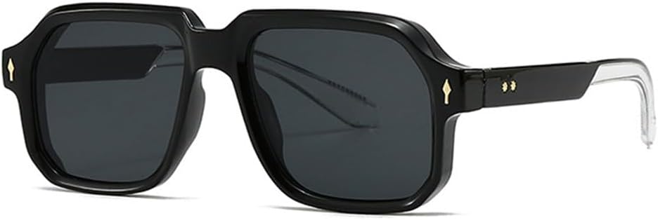 

Солнцезащитные очки с защитой UV400 для мужчин и женщин | Rivets Punk Big Frame | Линзы конфетных цветов для вождения и занятий спортом на открытом воздухе generic, Black Clear Gray